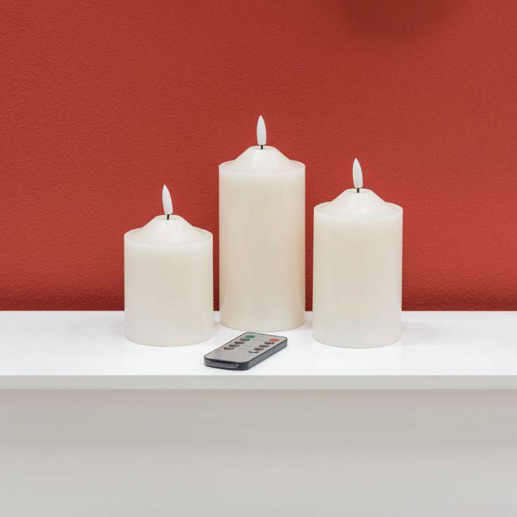 Set Of 3 LED Flickering Candles With Remote Control - Comet Lighting