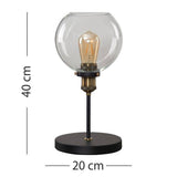 Sheridan Steampunk Table Lamp Clear Glass Shade - Comet Lighting