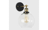 Sheridan Steampunk Wall Light Clear Glass Shade - Comet Lighting