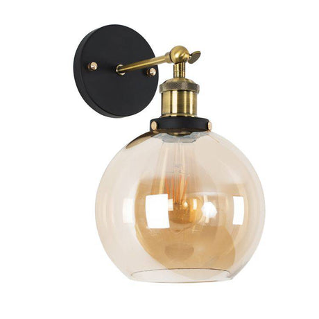 Sheridan Wall Light With Amber Glass Shade - Comet Lighting