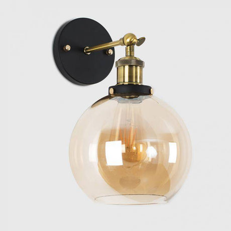 Sheridan Wall Light With Amber Glass Shade - Comet Lighting