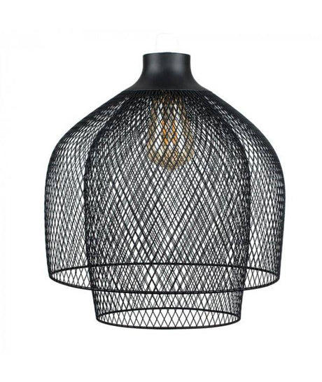 Sigmund Black 2 Tier Mesh Pendant - Comet Lighting