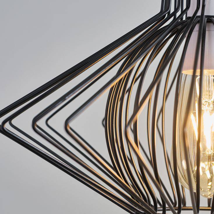 Sinat Black Wire Frame Pendant Shade - Comet Lighting