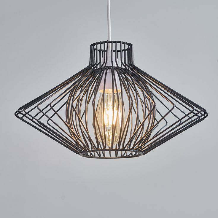 Sinat Black Wire Frame Pendant Shade - Comet Lighting