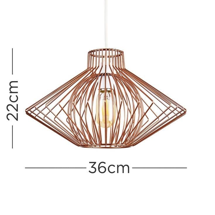 Sinat Copper Wire Frame Pendant Shade - Comet Lighting