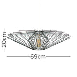 Sinat XL Black Wire Pendant Ceiling Shade - Comet Lighting