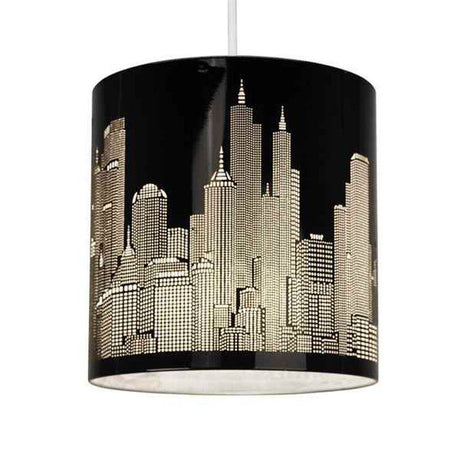 Skyline Cut-out Pendant Shade Gloss Black - Comet Lighting