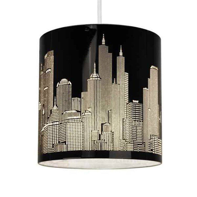 Skyline Cut-out Pendant Shade Gloss Black - Comet Lighting