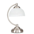 Stamford Satin Nickel Crescent Table Lamp Glass Shade - Comet Lighting