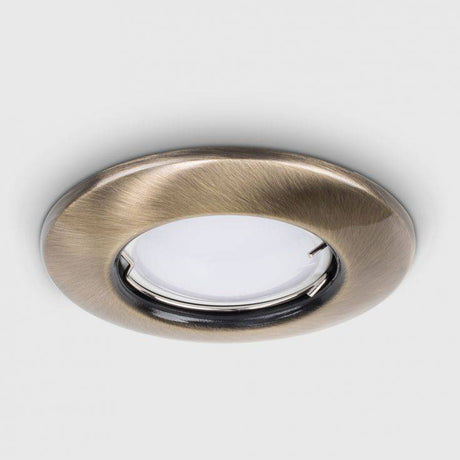 Steel Fixed GU10 Downlight Antique Brass - Comet Lighting