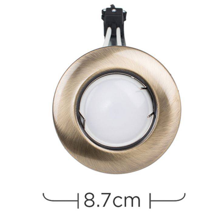 Steel Fixed GU10 Downlight Antique Brass - Comet Lighting