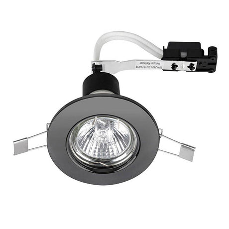 Steel Fixed GU10 Downlight Black Chrome - Comet Lighting