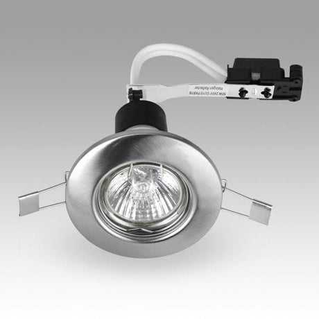 Steel Fixed GU10 Downlight Nickel - Comet Lighting