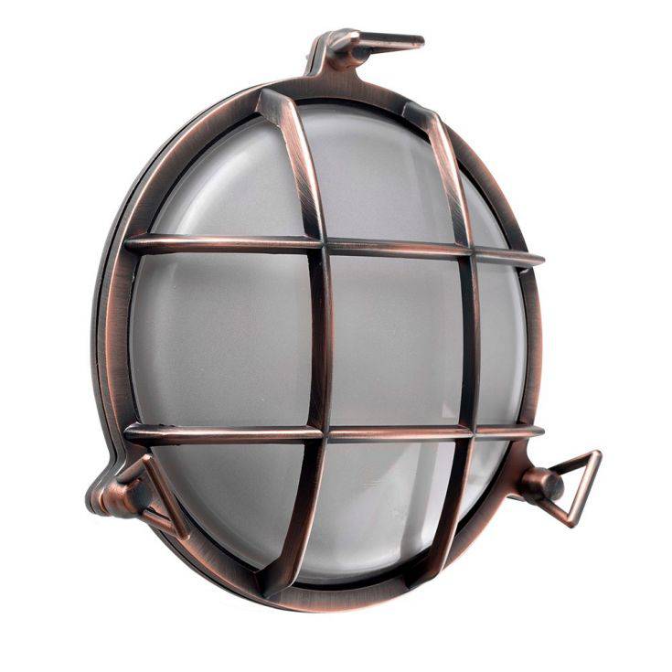 Stern IP64 Round Copper Nautical Bulkhead - Comet Lighting