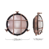 Stern IP64 Round Copper Nautical Bulkhead - Comet Lighting