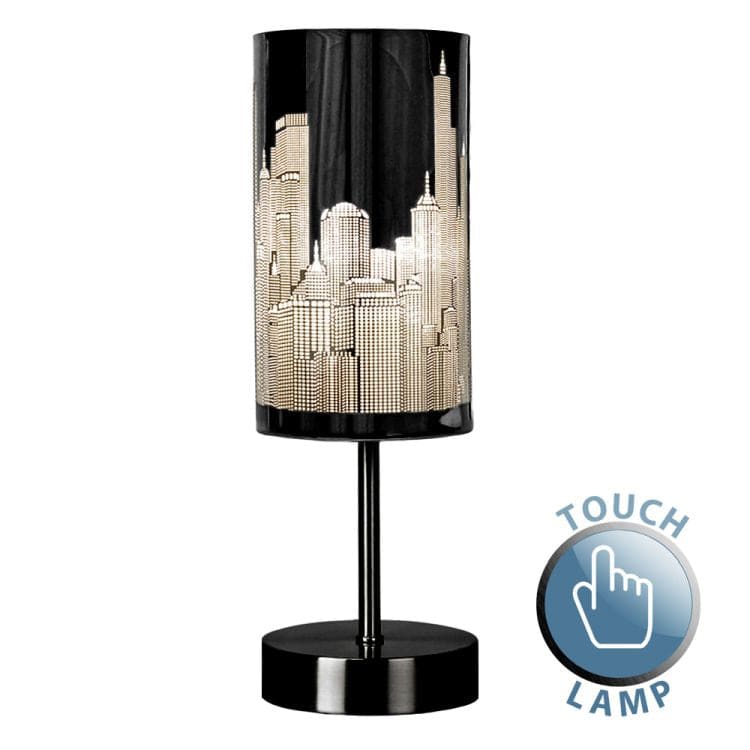 Stick Base Touch Table Lamp Shade Gloss Black - Comet Lighting