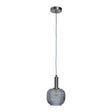 Stratton Brushed Chrome Ceiling Light With Ribbed Smoked Glass Shades - Comet Lighting