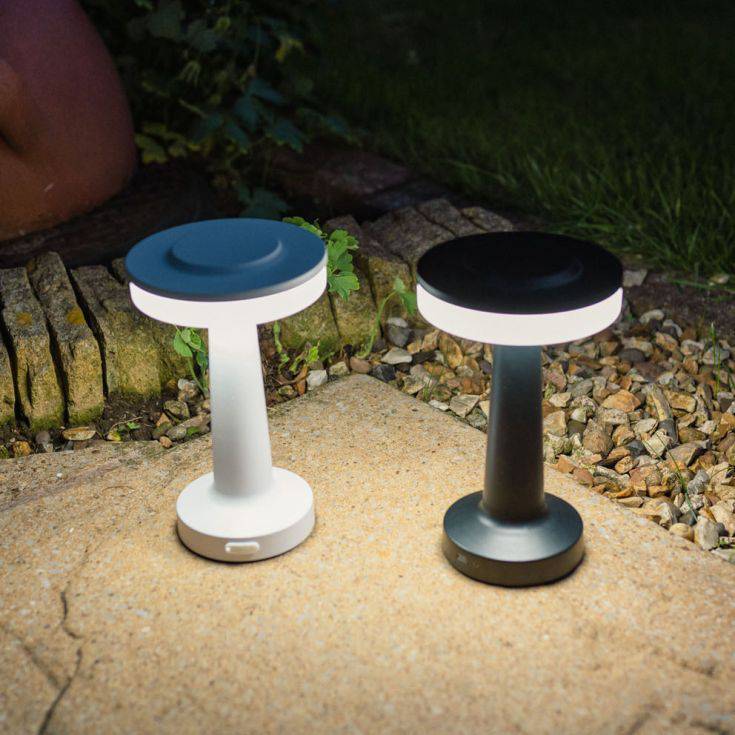 Talence LED Rechargeable Indoor And Outdoor Touch Lamp In Matt Black - Comet Lighting