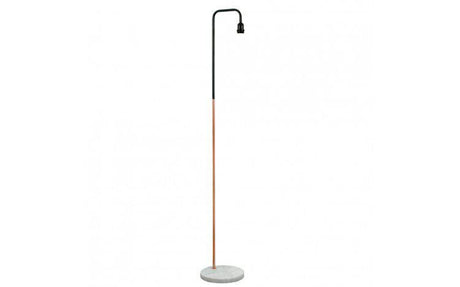 Talisman Black Floor Lamp White Marble - Comet Lighting