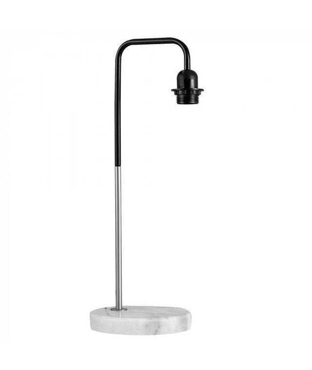 Talisman Black & Nickel Table Lamp White Marble - Comet Lighting