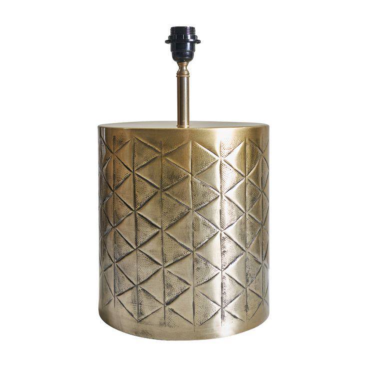 Taussig Gold Diagonal Patterned Table Lamp - Comet Lighting