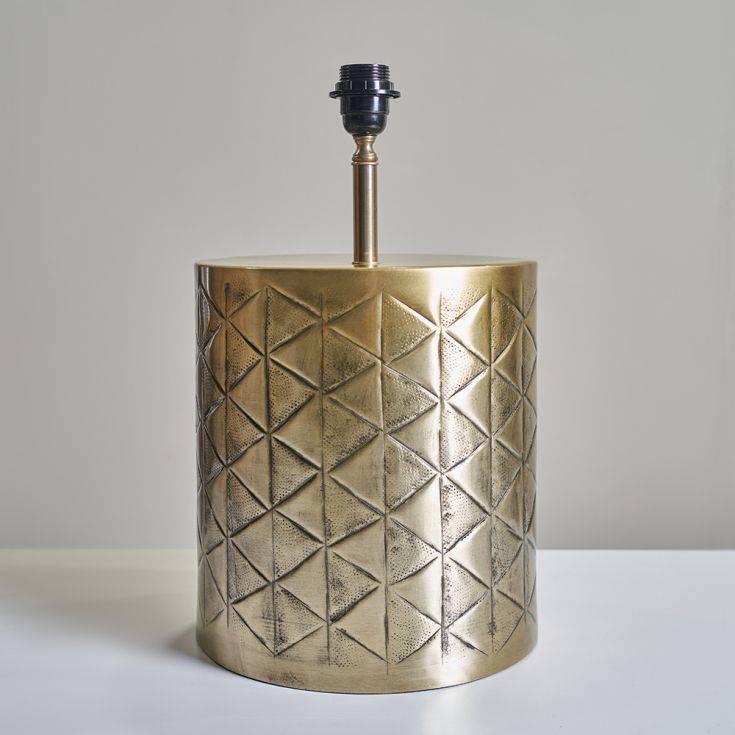 Taussig Gold Diagonal Patterned Table Lamp - Comet Lighting