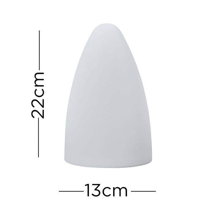 Tenzin IP44 Rechargeable Colour Changing Cone Shaped Table Light - Comet Lighting