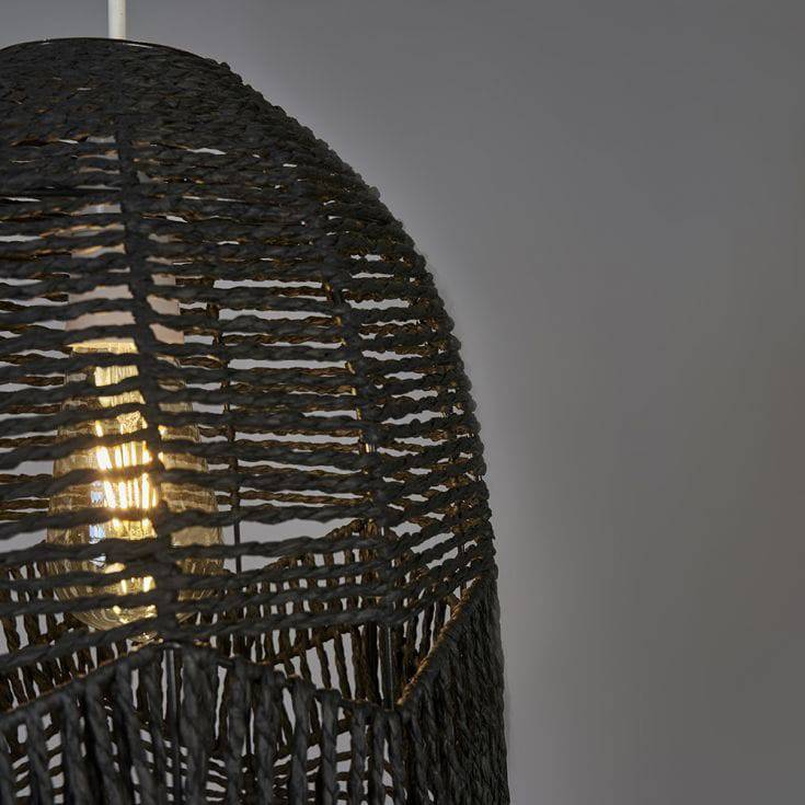 Tethra Black Rope Bird Cage Pendant Shade - Comet Lighting