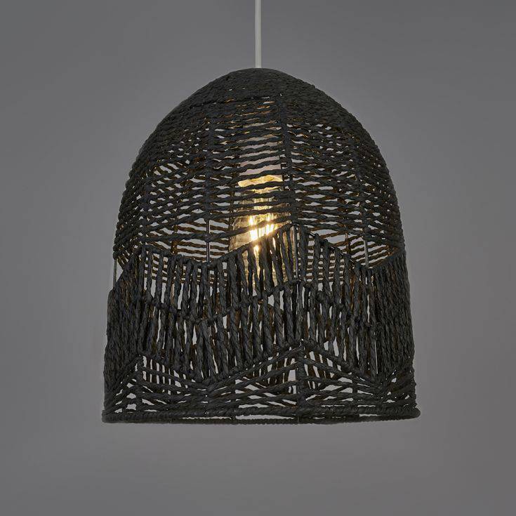 Tethra Black Rope Bird Cage Pendant Shade - Comet Lighting