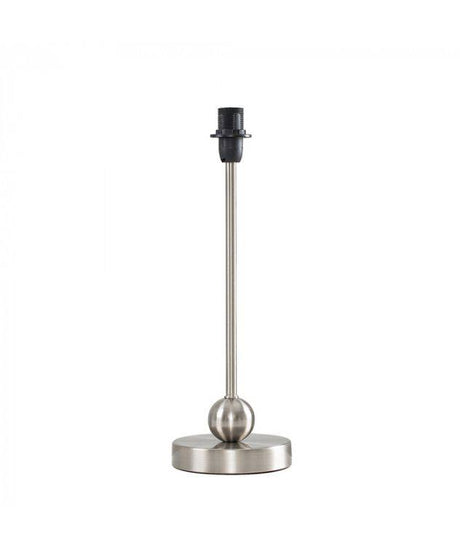 Theydon Satin Nickel Stem & Ball Table Lamp (BASE ONLY) - Comet Lighting