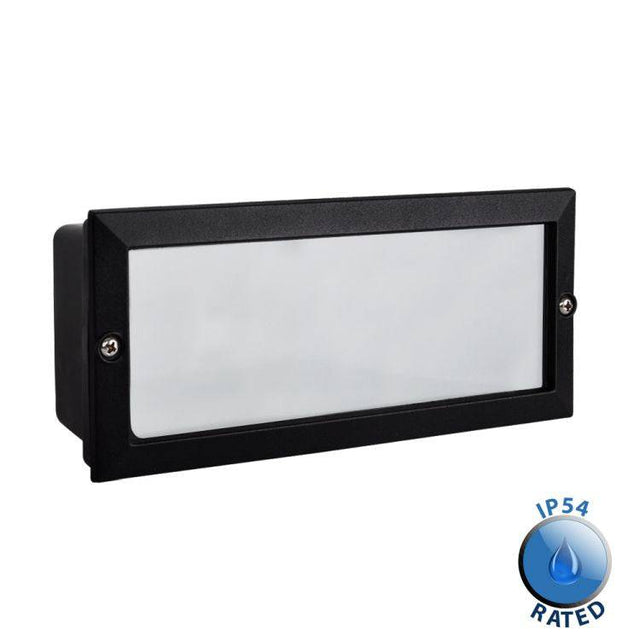 Thornton Aluminium IP54 Brick Light Black - Comet Lighting