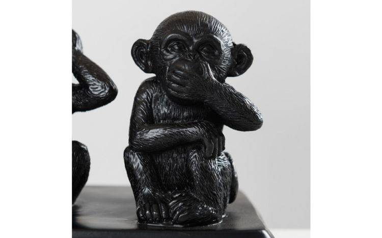 Three Wise Monkeys Table Lamp with Light Grey Shade - Comet Lighting