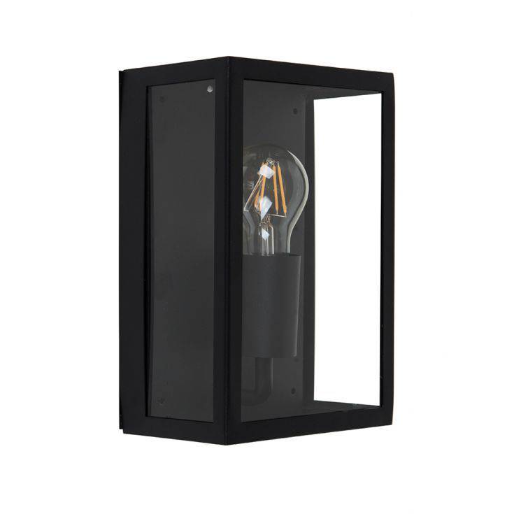 Tideswell Black Rectangular Outdoor Wall Light - Comet Lighting