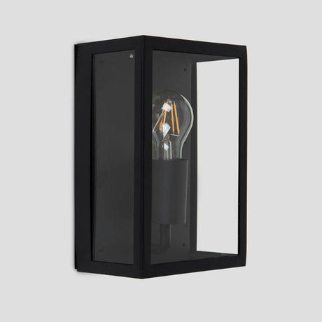 Tideswell Black Rectangular Outdoor Wall Light - Comet Lighting