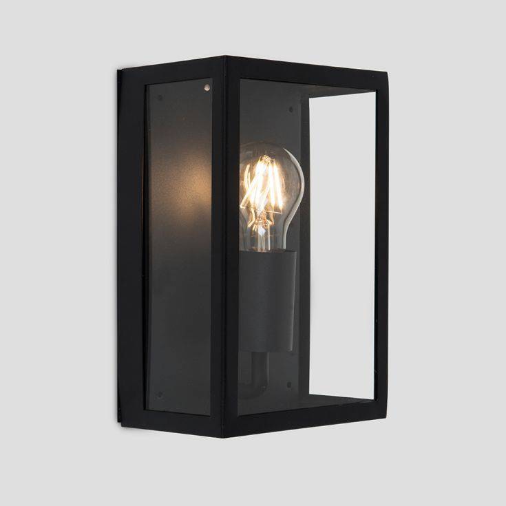 Tideswell Black Rectangular Outdoor Wall Light - Comet Lighting