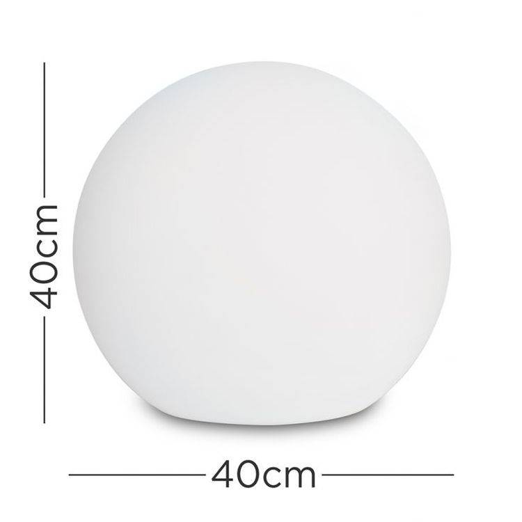 Toka XL 40cm IP44 Remote Control Colour Changing Rechargeable Battery Operated Outdoor Garden Ball Light - Comet Lighting