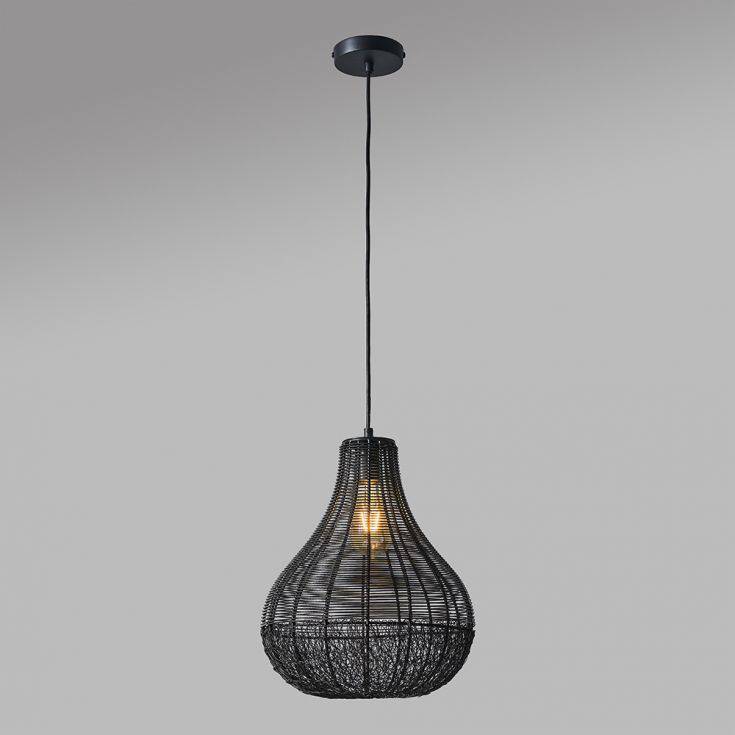 Torin Matt Black Wire Pendant Light - Comet Lighting