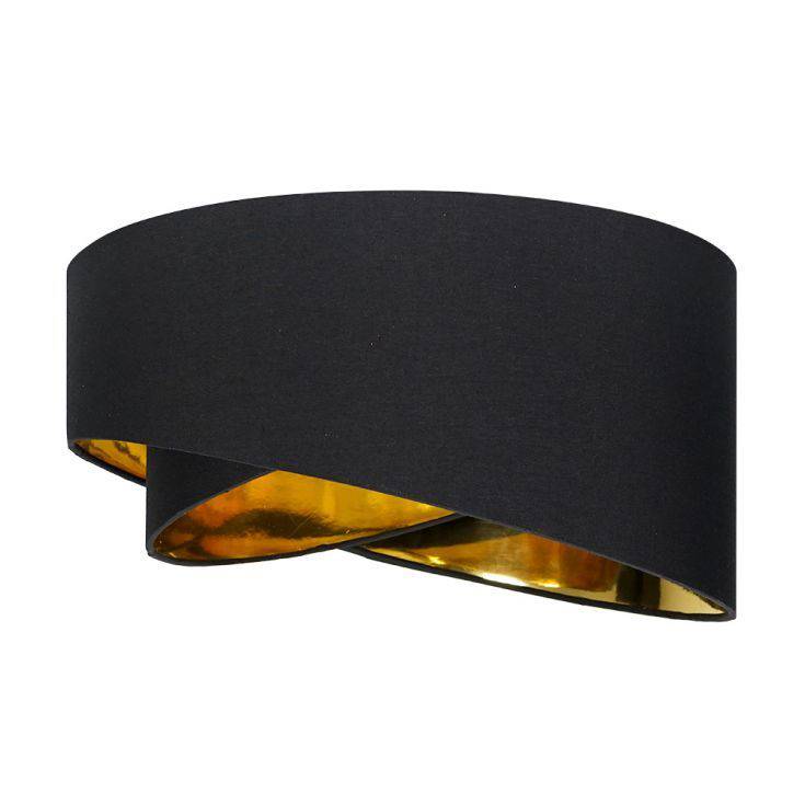 Trekan 2 Layer Black Easy Fit Pendant Shade With Gold Inner - Comet Lighting