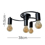 Trisk Matt Black Semi Flush Swirl Ceiling Light - Comet Lighting