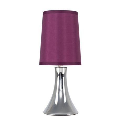 Trumpet Touch Table Lamp Chrome w/ Purple Shade - Comet Lighting