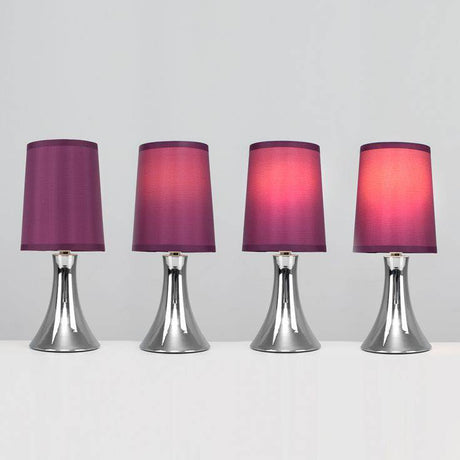 Trumpet Touch Table Lamp Chrome w/ Purple Shade - Comet Lighting