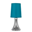 Trumpet Touch Table Lamp Chrome w/ Teal Shade - Comet Lighting