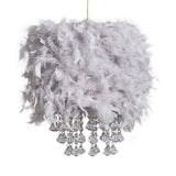 Uriel Feathered Shade With Acrylic Droplets Grey - Comet Lighting