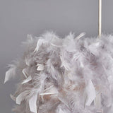 Uriel Feathered Shade With Acrylic Droplets Grey - Comet Lighting