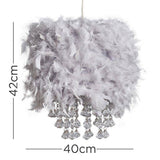 Uriel Feathered Shade With Acrylic Droplets Grey - Comet Lighting