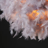 Uriel Real Feather Ball Pendant Grey 350mm - Comet Lighting