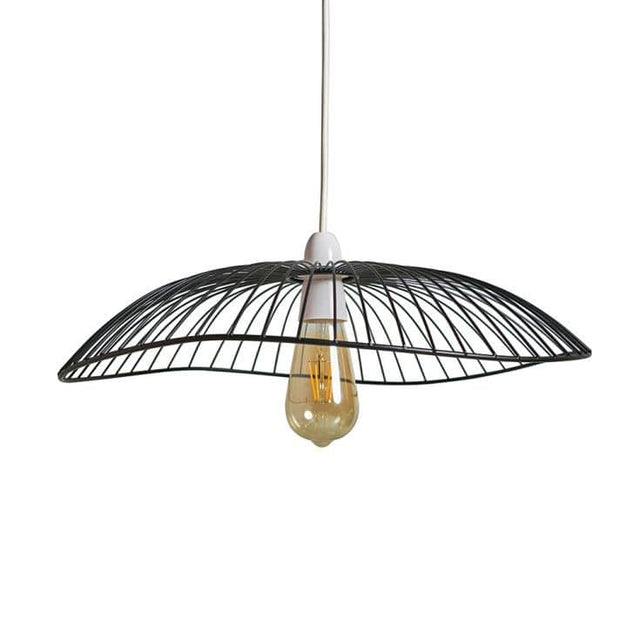 Vella Large Wavy NE Wire Pendant Shade Black - Comet Lighting