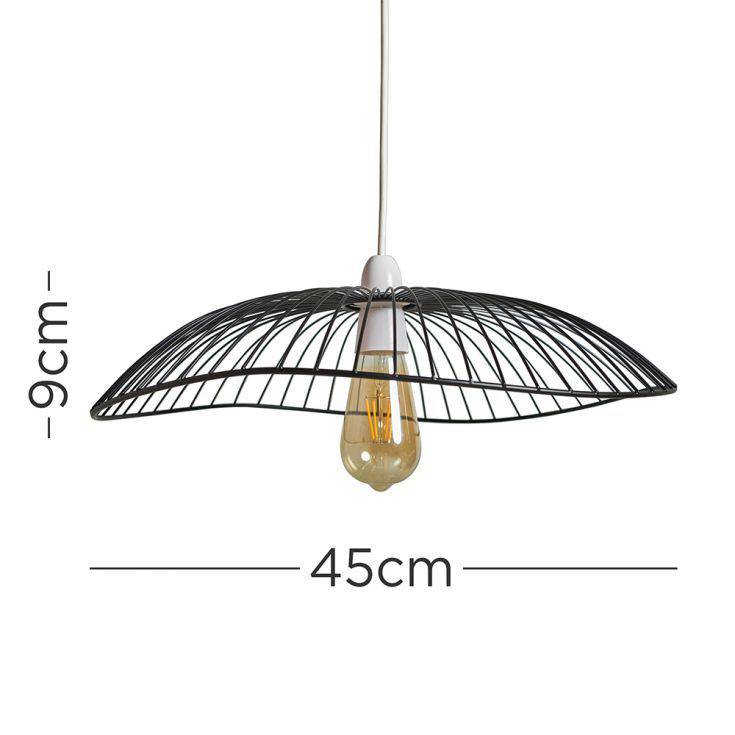 Vella Large Wavy NE Wire Pendant Shade Black - Comet Lighting