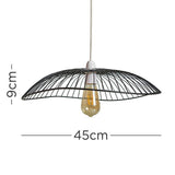 Vella Large Wavy NE Wire Pendant Shade Black - Comet Lighting