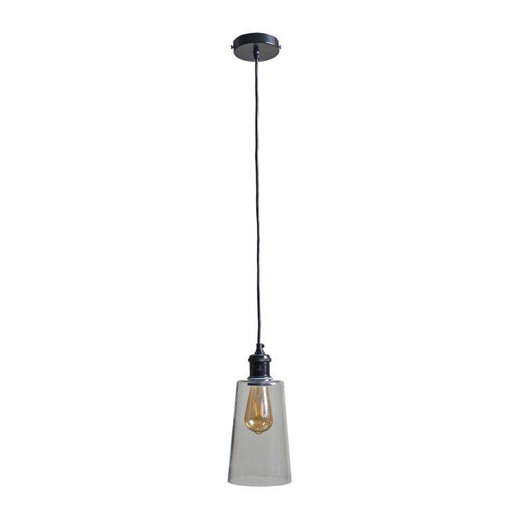 Viggo Matt Black and Clear Glass Ceiling Light - Comet Lighting